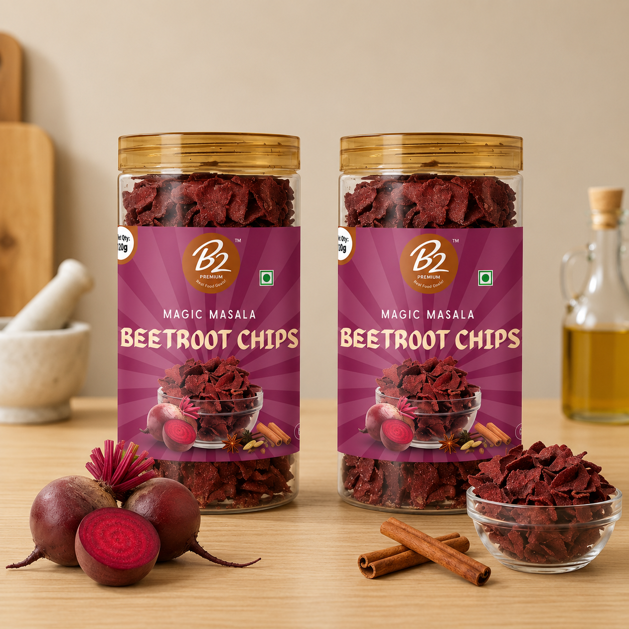 B2 Premium Healty Snack Beetroot Chips